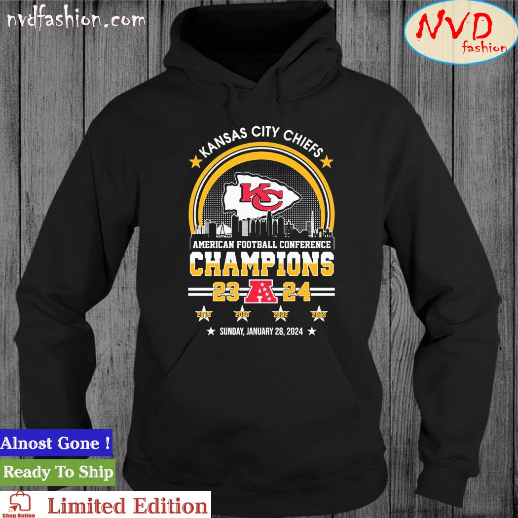 Kansas City Chiefs Skyline American Football Conference Champions 2023-2024 Sunday, January 28 Shirt hoodie