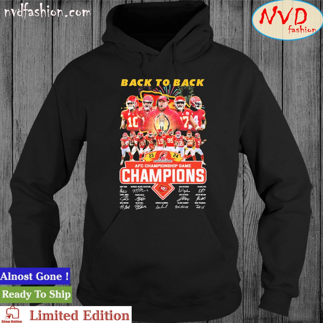 Official Back To Back AFC Championship Game Champions Kansas City Chiefs Team Signatures Shirt hoodie