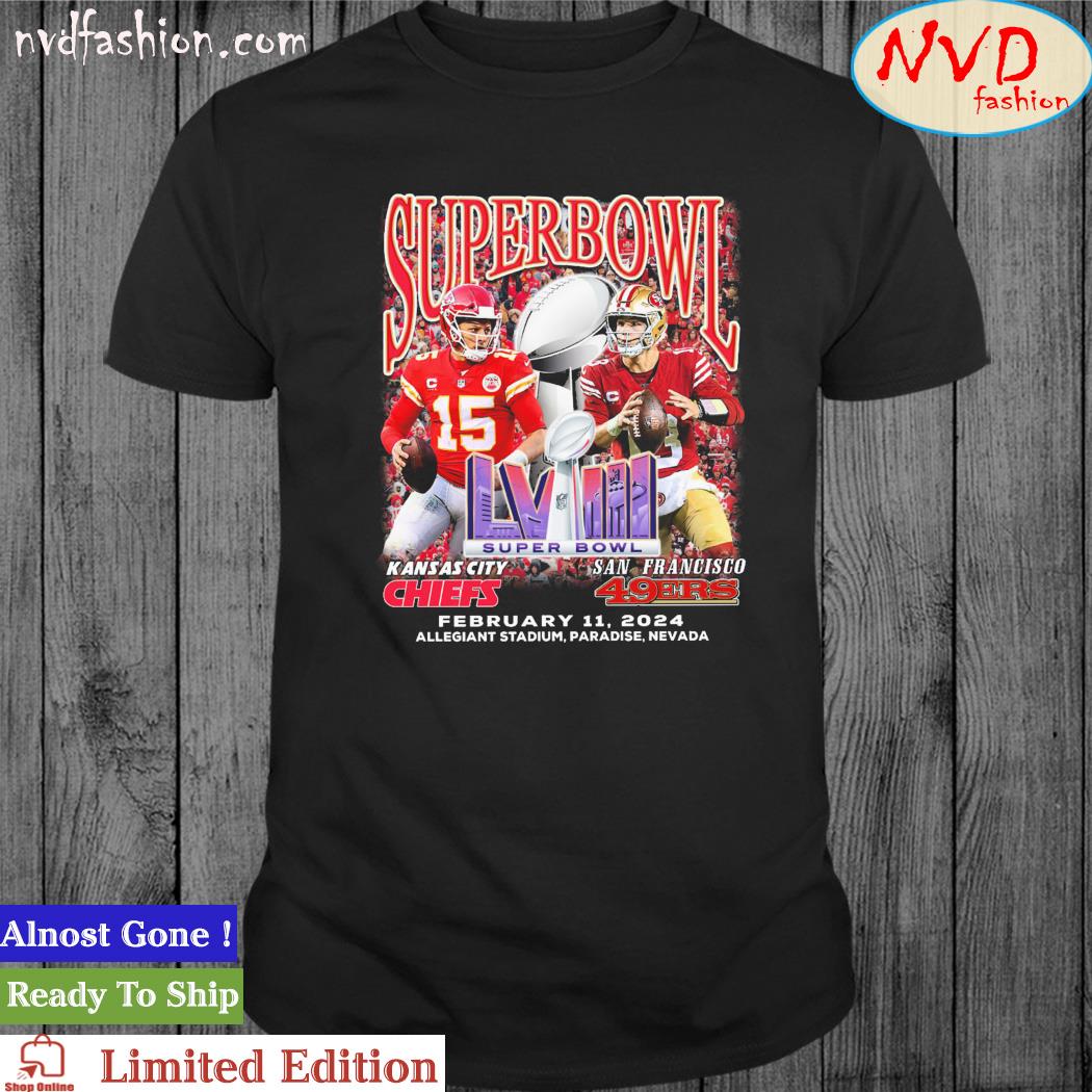 Patrick Mahomes Vs Brock Purdy Super Bowl LVIII San Francisco 49ers Vs Kansas City Chiefs February 11, 2024 Shirt