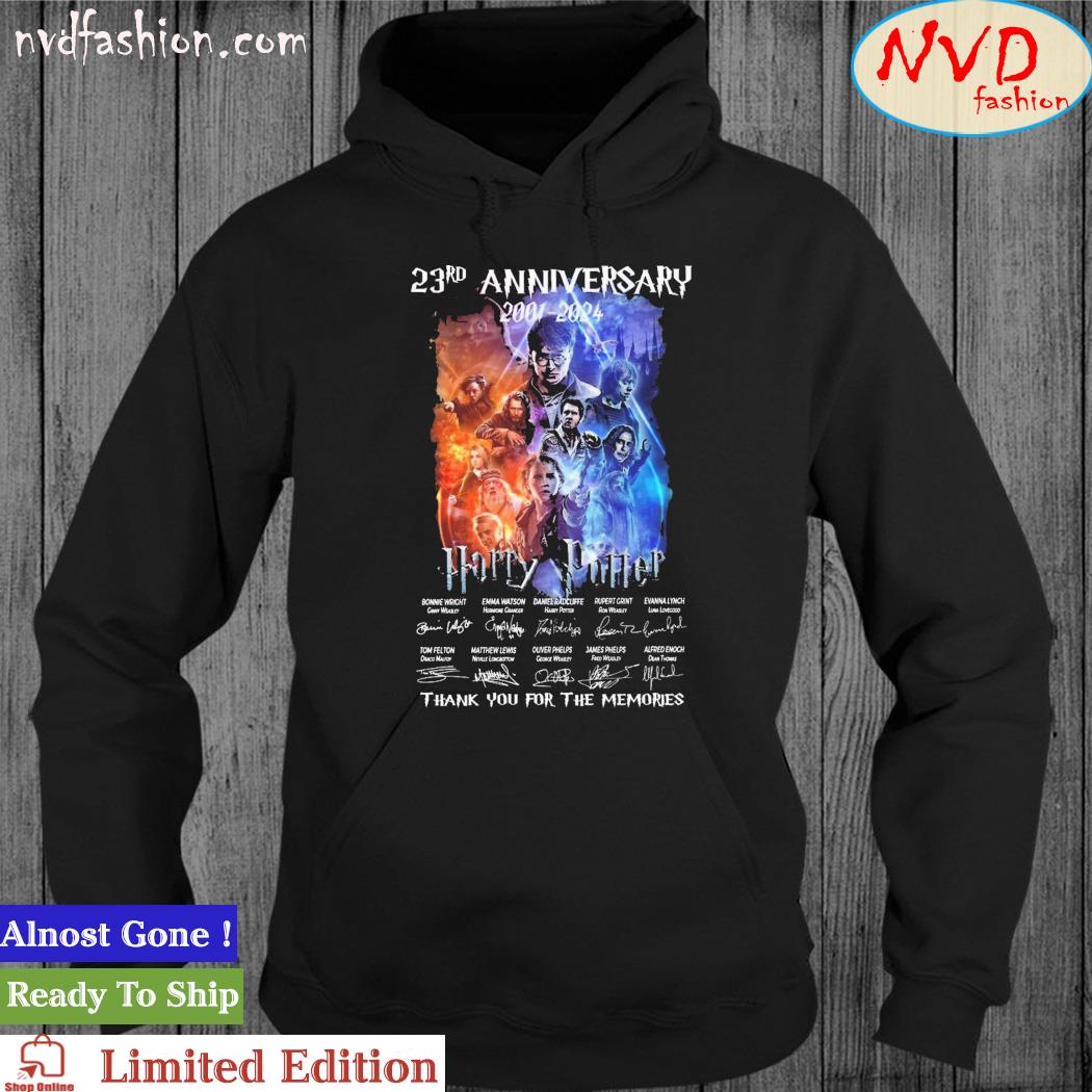 Official 23rd Anniversary 2001 – 2024 Harry Potter Thank You For The Memories Shirt hoodie