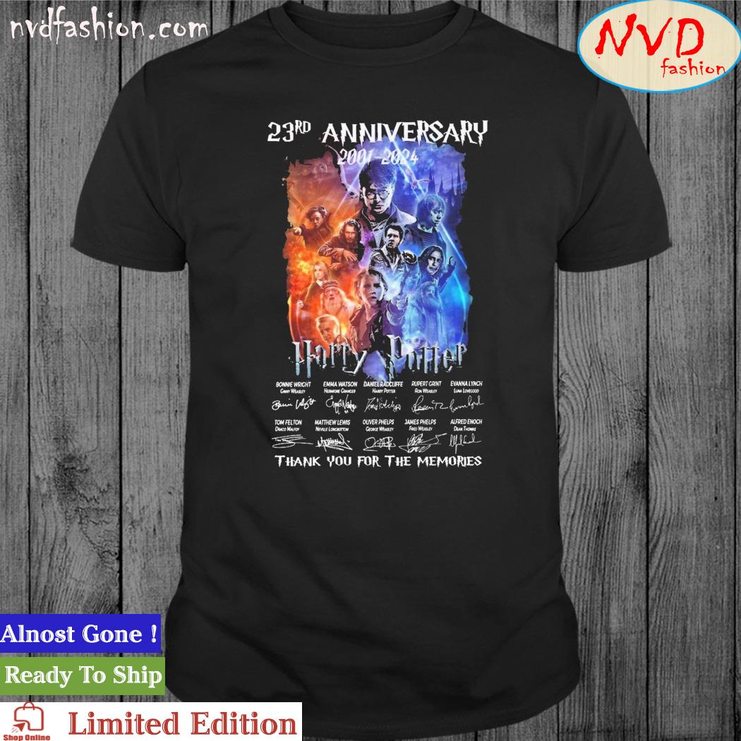 Official 23rd Anniversary 2001 – 2024 Harry Potter Thank You For The Memories Shirt