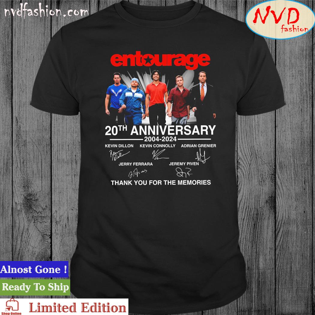 Official Entourage 20th Anniversary 2004-2024 Thank You For The Memories Signatures Shirt