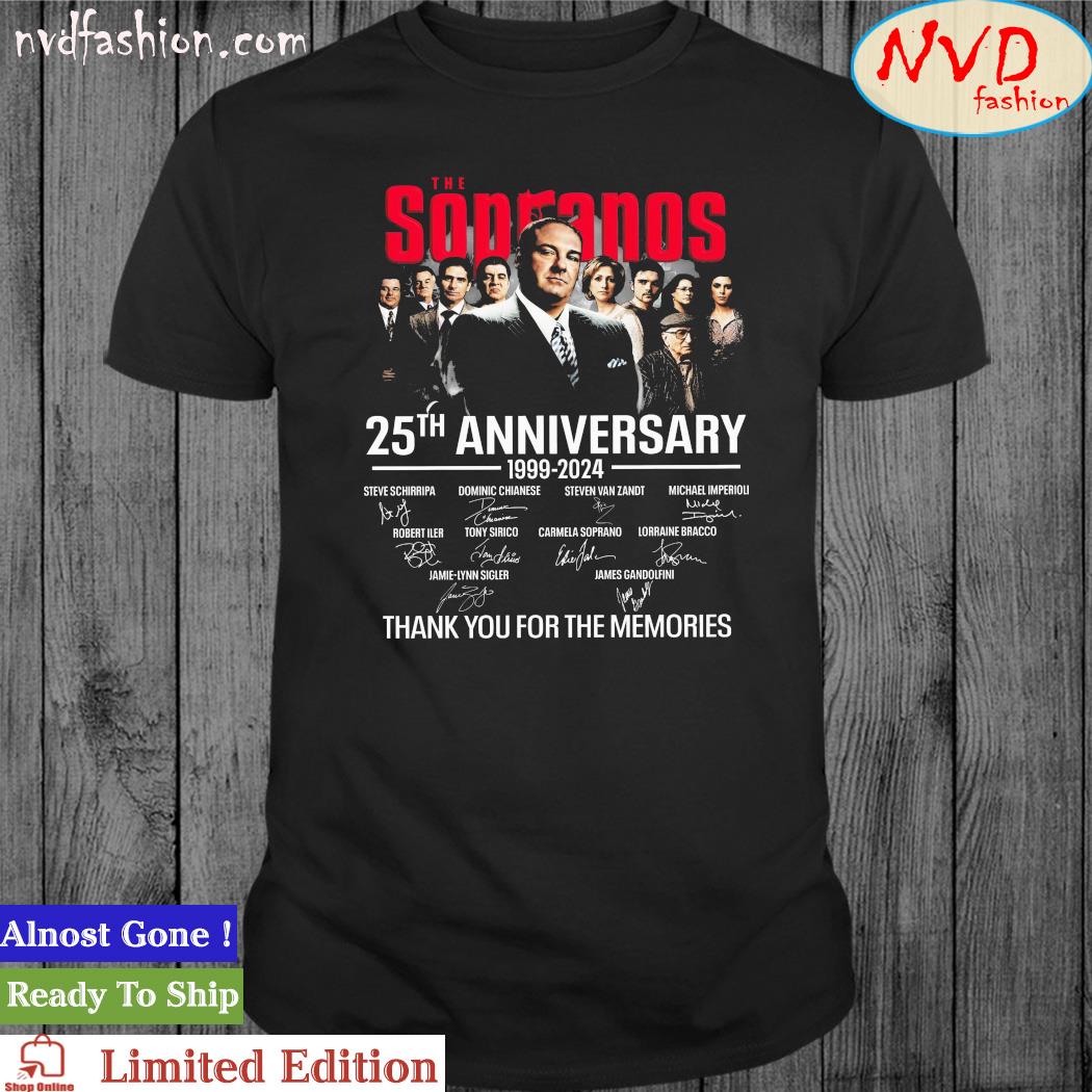 The Sopranos 25th Anniversary 1999-2024 Thank You For The Memories Signatures Shirt