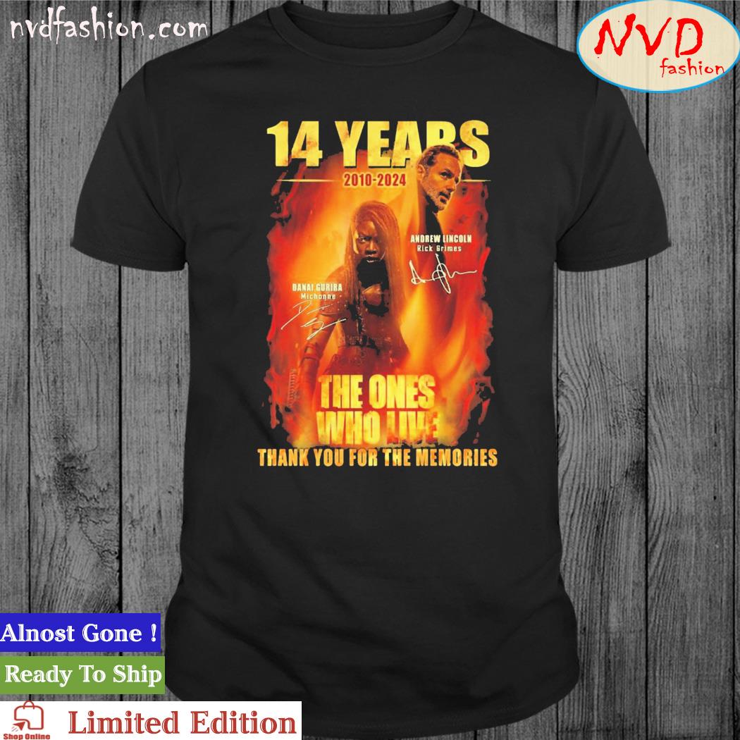 The Walking Dead 14 Years 2010-2024 The Ones Who Live Thank You For The Memories Signatures Shirt