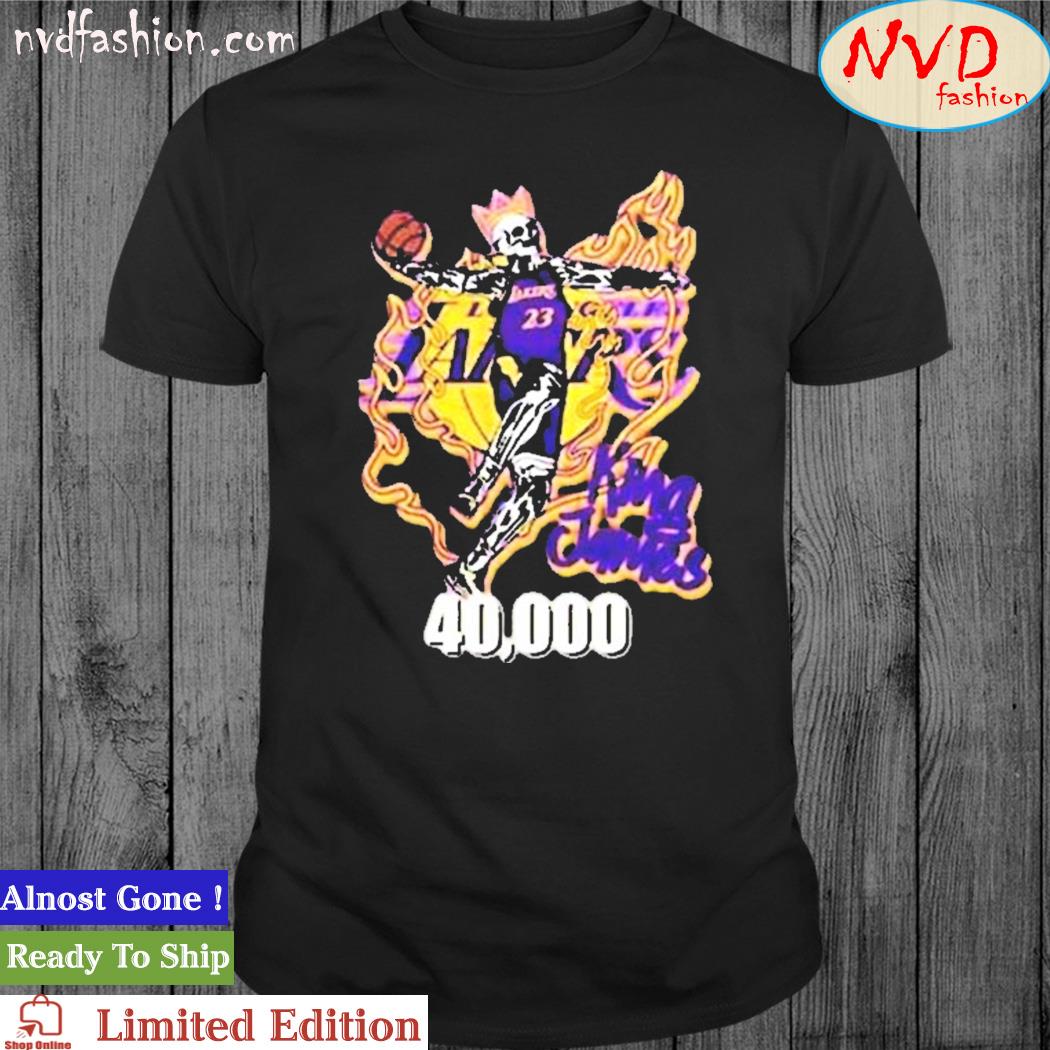 City Of Angels Los Angeles Lakers King Skull James Congratulations LeBron James Reach 40K Career Points Shirt